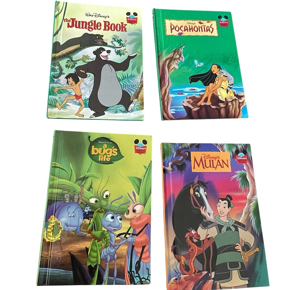 Set of 4 Vintage Walt Disney's 1993 Grolier Book Club - First American Edition